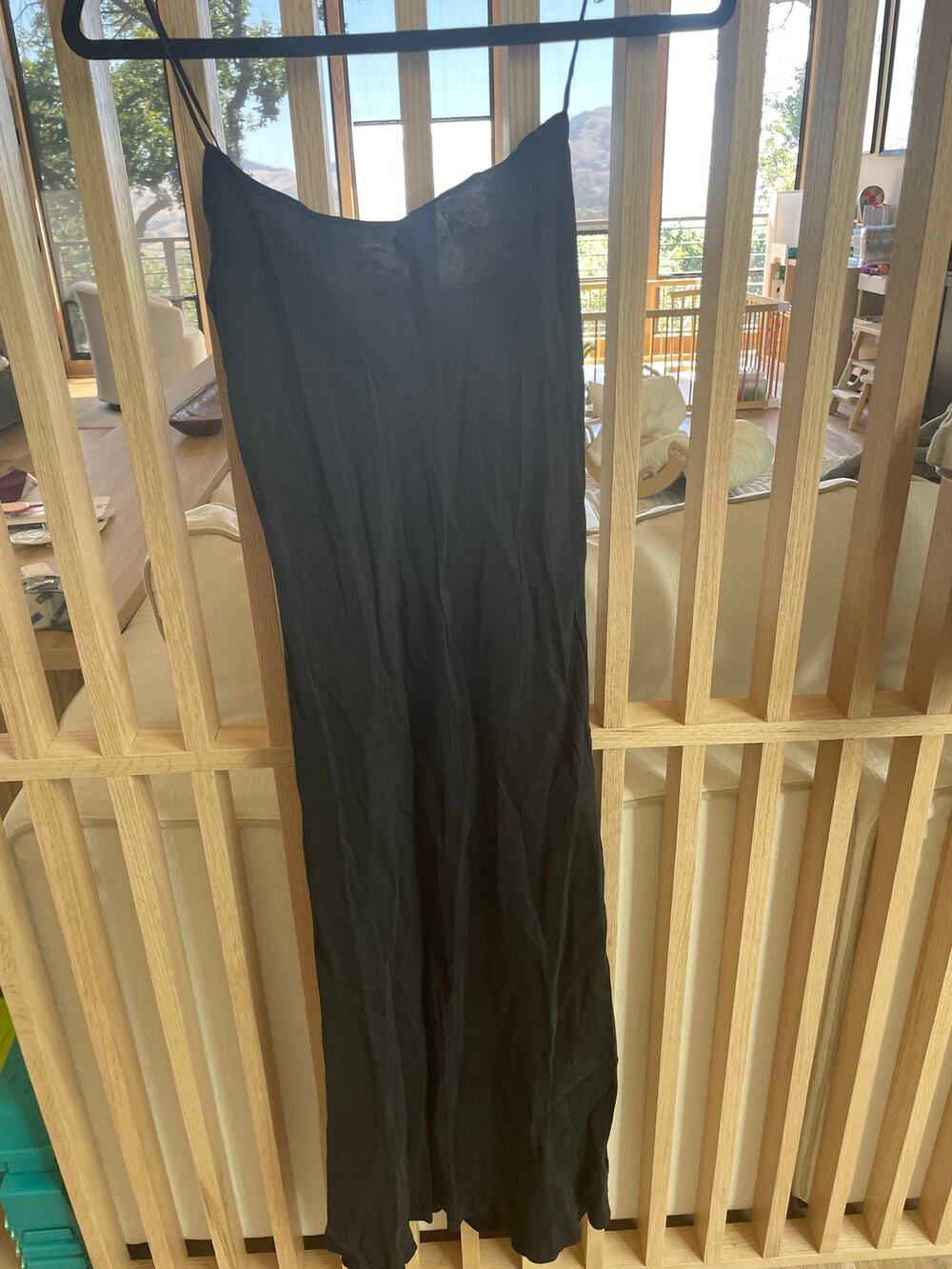 J.Crew Black Midi Slip Dress